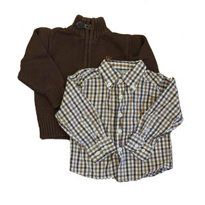 EPK Boys Brown | Check Sweater size: 18 Months